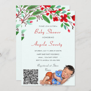 QR Code Info Slaapend Sweet Baby shower Uitnodigin