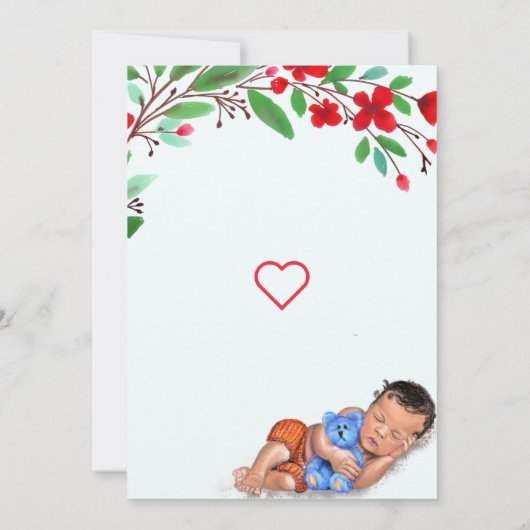 QR Code Info Sleeping Sweet Baby shower Invitation (Dos)