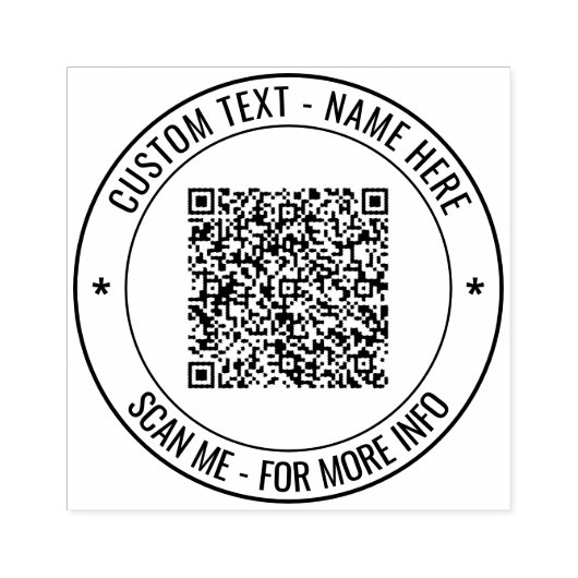 QR Code Info Tekst Uw Business Rubber Stempel (Afrduk)