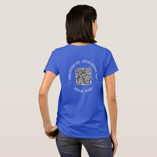 QR Code Info Texte T-shirt personnalisé moderne (Dos entier)
