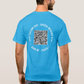 QR Code Info Votre T-Shirt Texte et Couleurs Jouer (Dos)