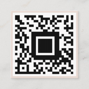 QR Code Initiaal Minimale monogram zwart en ivoor Vierkante Visitekaartje