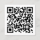 QR Code Initiaal Minimale monogram zwart-wit Vierkante Visitekaartje (Voorkant)