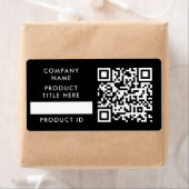 QR-code inventaris | Zwart zakelijk product Stock Etiket (Insitu)