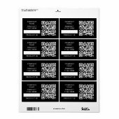 QR-code inventaris | Zwart zakelijk product Stock Etiket (Full Sheet)