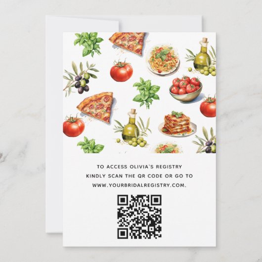 QR Code Italiaans Dat is Amore! Vrijgezellenfeest Kaart (Achterkant)