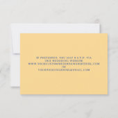 QR Code Jaune Bleu Bleu Mariage Floral QR RSVP (Dos)