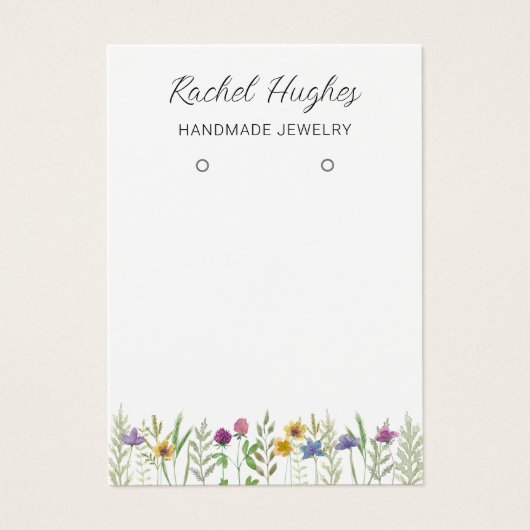 QR Code Jewelry Floral Earrings Display Card (Devant)