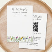 QR Code Jewelry Floral Earrings Display Card