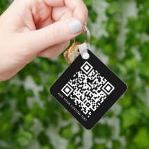 QR-code | Jouw tekst Black Modern minimalist