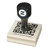 QR-code | Jouw tekst Modern minimalistisch eenvoud Rubberstempel (Stempel)