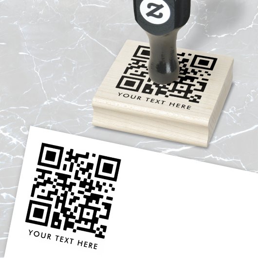 QR-code | Jouw tekst Modern minimalistisch eenvoud Rubberstempel