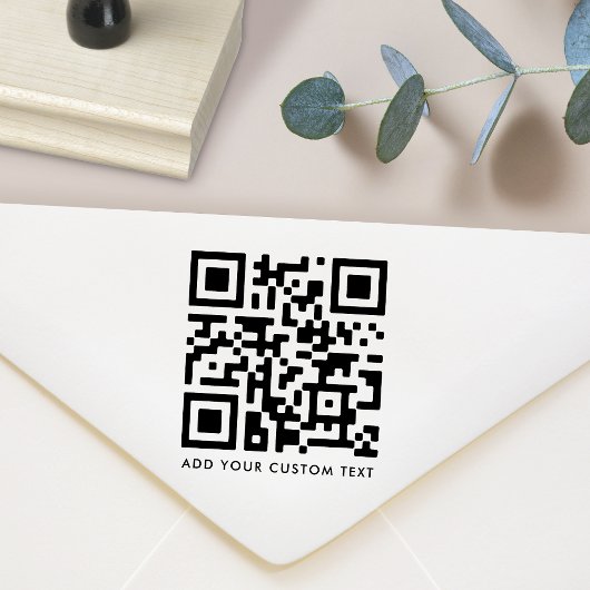 QR-code | Jouw tekst Modern minimalistisch eenvoud Rubberstempel