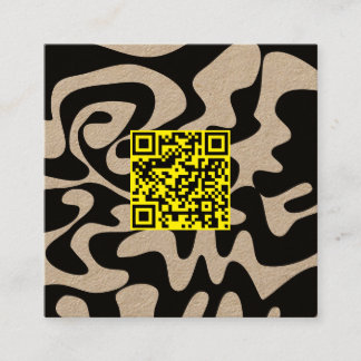 QR Code Kanariegeel Retro Groovy Kronkels Kraft Vierkante Visitekaartje