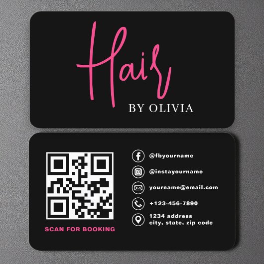 QR-code kapper Moderne typografie Visitekaartje