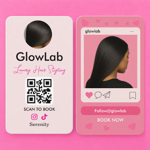 QR Code Kapper Roze Instagram Foto Visitekaartje