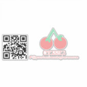 QR Code Kersen Bedrijfsnaam Auto Decal Sticker (Voorkant)