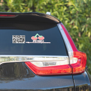 QR Code Kersen Bedrijfsnaam Auto Decal Sticker