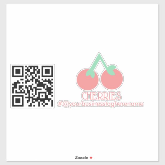 QR Code Kersen Bedrijfsnaam Auto Sticker  (Vel)