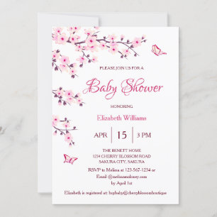 QR-code   Kersenbloesem   BABY SHOWER Kaart