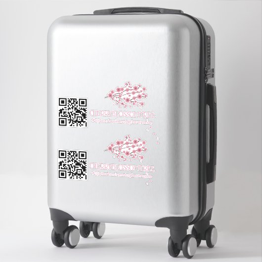 QR Code Kersenbloesem Bedrijfsnaam Auto Decal Sticker (Koffer)