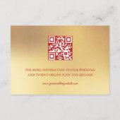 QR-code | Kersenbloesem rood goud Chinese bruiloft Informatiekaartje (Achterkant)