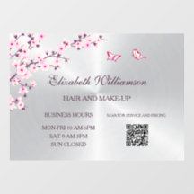 QR-code | Kersenbloesem Roze Zilver Salon