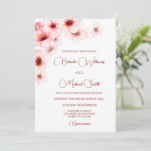 QR Code Kersenbloesems Waterverf bruiloft Kaart (Staand voorkant)