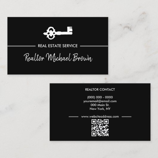 QR-code  Key Real Estate Visitekaartje (Voorkant / Achterkant)