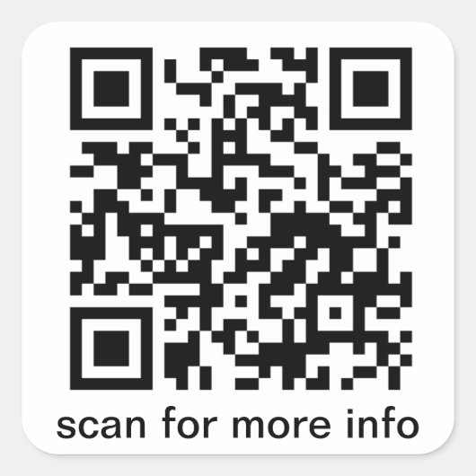 QR-code klein vierkant Vierkante Sticker (Voorkant)