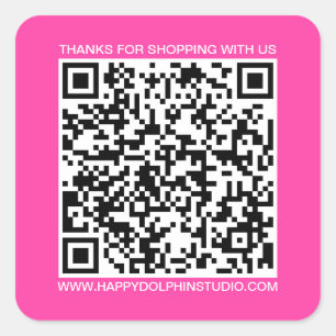 QR-code Kleine bedrijven Website Uitstekend roze Vierkante Sticker