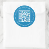 QR Code Kleine Zakelijke Website Naam Ibiza Blue Ronde Sticker (Tas)