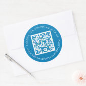 QR Code Kleine Zakelijke Website Naam Ibiza Blue Ronde Sticker (Envelop)