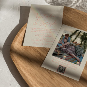 QR Code Kleurrijke Pastel Geschreven Whimsical Bru Kaart