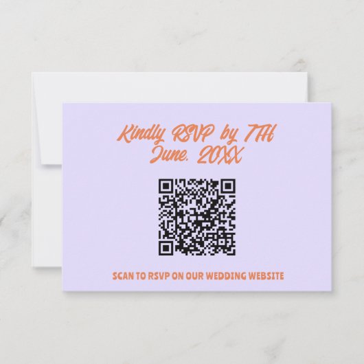 QR Code Kleurrijke Retro Heldere Funky Moderne Bru RSVP Kaartje (Voorkant)
