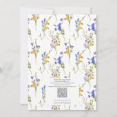 QR Code Kleurrijke Tuin Monogram Bruiloft Kaart (Achterkant)