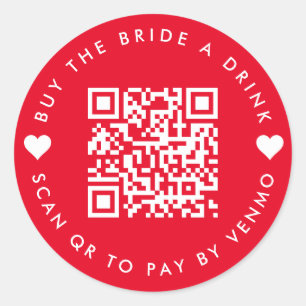 QR Code Koop De Bruid Een Drink - Bachelorette Par Ronde Sticker