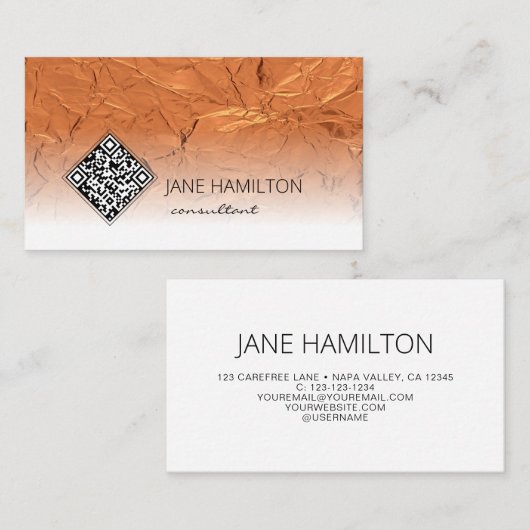 QR Code Koper Profiel Visitekaartje (Voorkant / Achterkant)