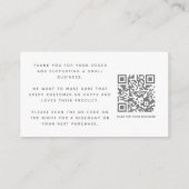 QR-code korting bedankt op sociale media Bijl Informatiekaartje (Achterkant)