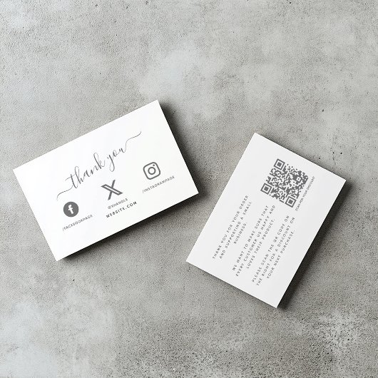 QR-code korting bedankt op sociale media Bijl Informatiekaartje