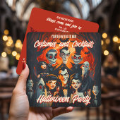 QR Code Kostuums Cocktails Halloween Uitnodiging