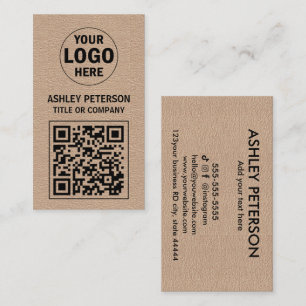 QR Code Kraft Paper   Aangepaste Logo voor sociale Visitekaartje