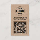 QR Code Kraft Paper | Aangepaste Logo voor sociale Visitekaartje (Voorkant)