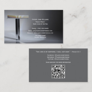 Qr Code Kruis Elegante Geestelijke Zakelijke Kaart Visitekaartje