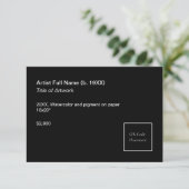 QR-code Kunsttentoonstelling Label Sjabloon Toevoe (Staand voorkant)