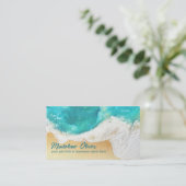 QR Code Kust Beach Scene Travel Professional Visitekaartje (Staand voorkant)