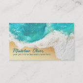 QR Code Kust Beach Scene Travel Professional Visitekaartje (Voorkant)