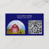 QR Code Land Boerderij Rode Barn Blue Sky Naam Visitekaartje (Voorkant)