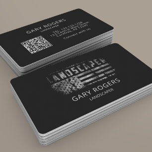 QR-code landschapsarchitect Amerikaanse vlag Visitekaartje