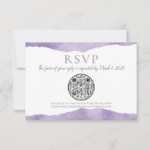 QR Code Lavender Waterverf Weddenschap RSVP Kaartje (Voorkant)